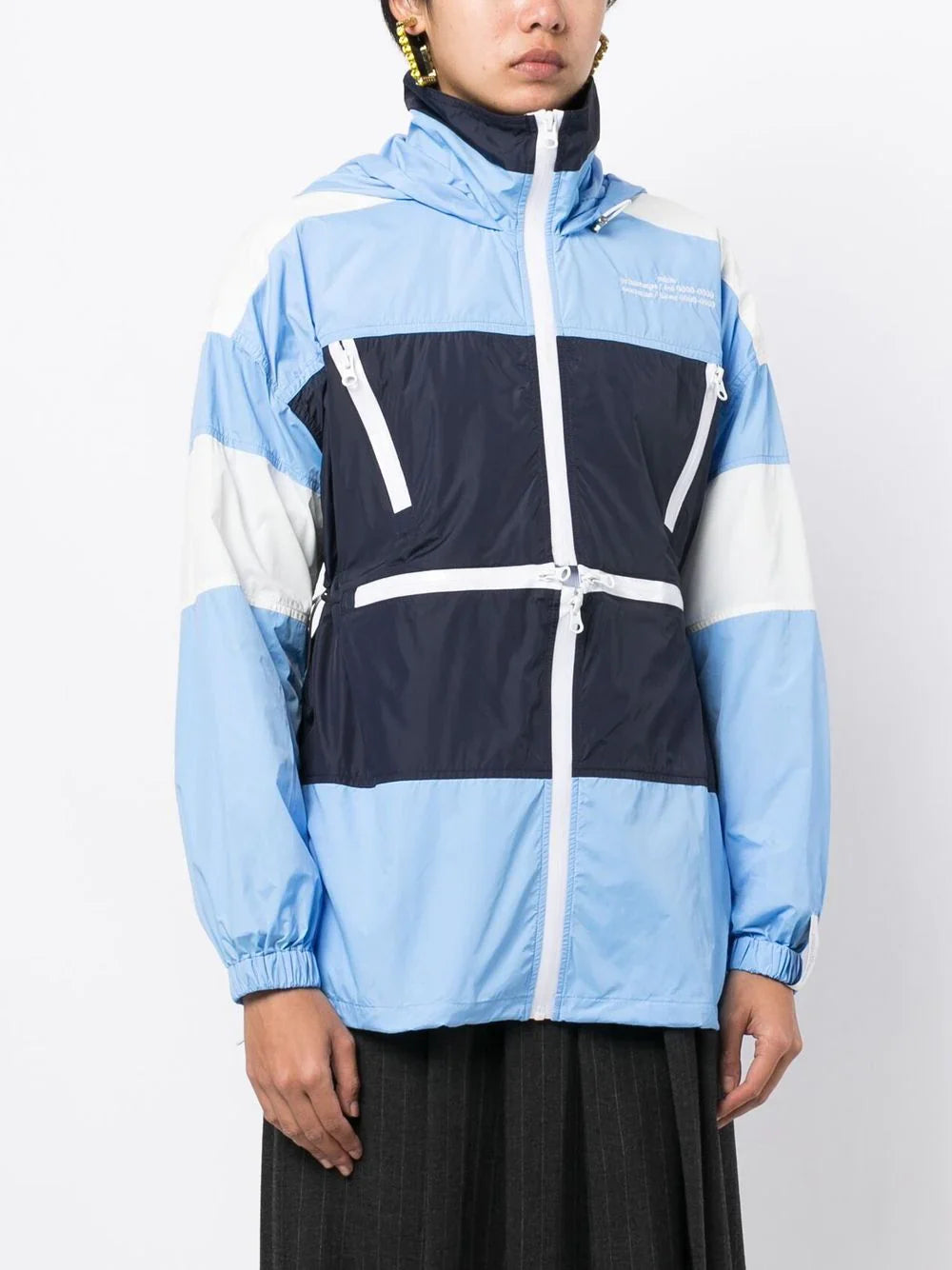 Rokh NL Multi Zip Windbreaker Blue White Navy