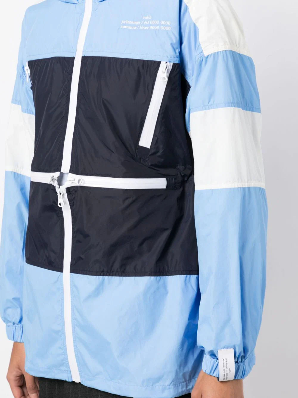 Rokh NL Multi Zip Windbreaker Blue White Navy