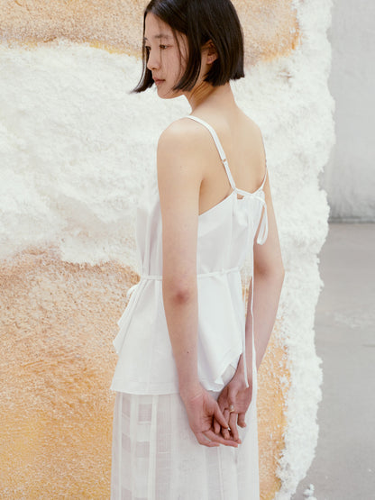 LOW CLASSIC FLARED SLEEVELESS TOP_WHITE