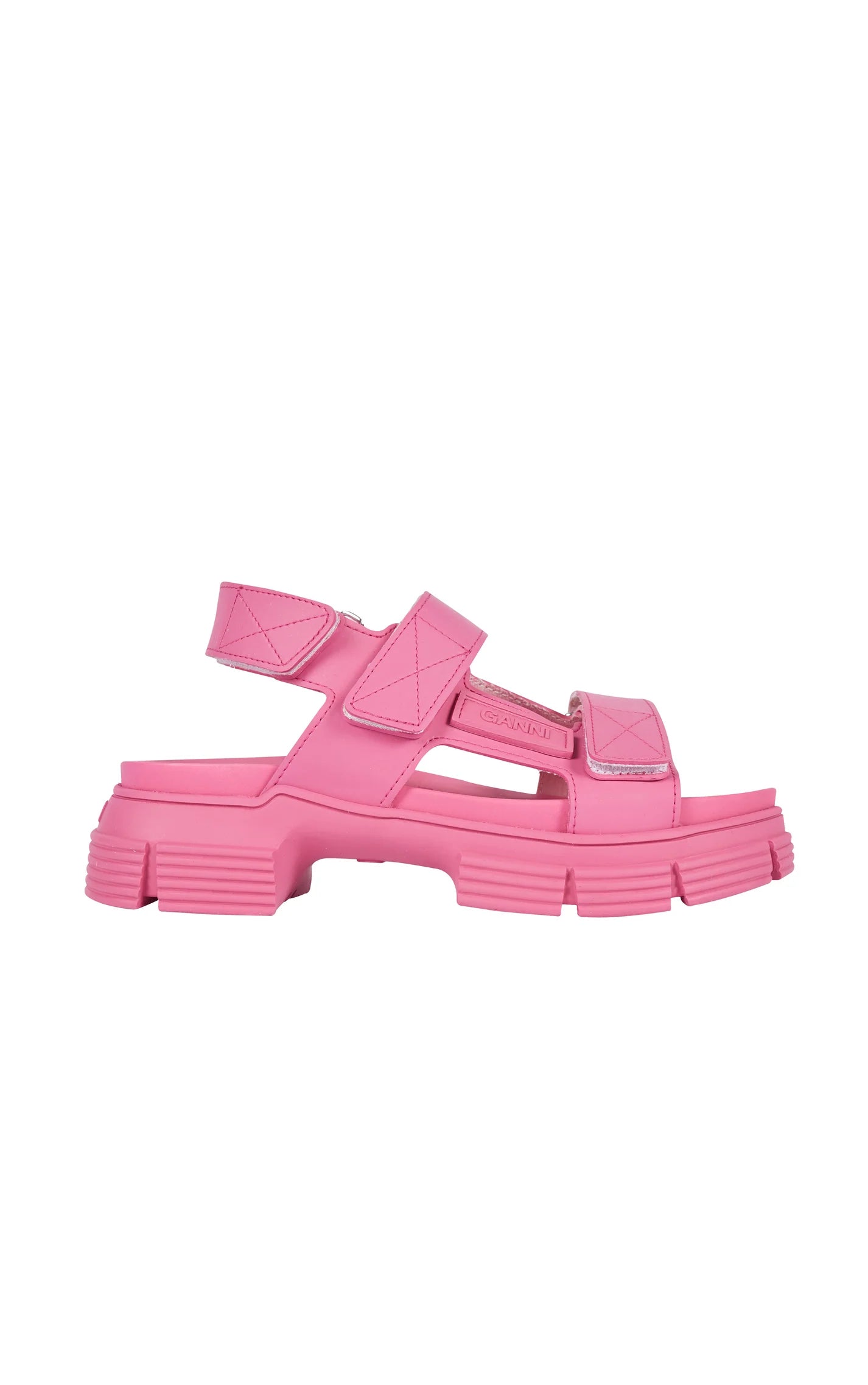 Ganni Rubber Sandals Shocking Pink