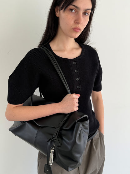 LOW CLASSIC HARICOT MINI FLAP BAG_BLACK