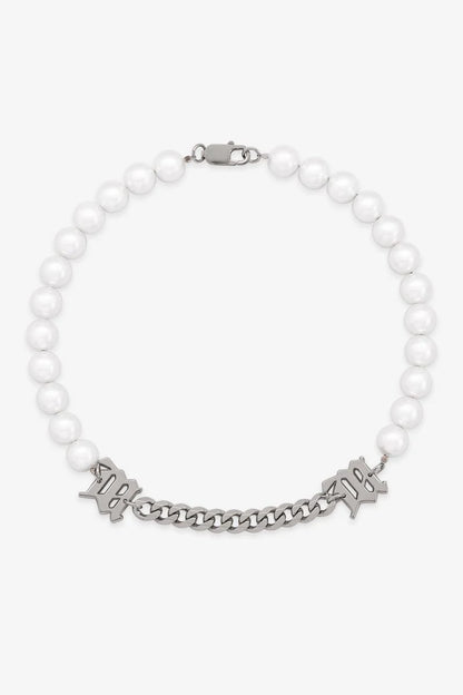 MISBHV Pearl Curb Link Choker White