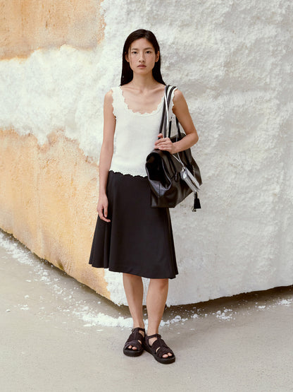 LOW CLASSIC LACE EDGE SLEEVELESS KNIT_WHITE