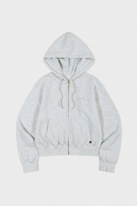 LOW CLASSIC Lc FLEECE-LINED ZIP-UP HOODIE LIGHT MELANGE_GREY