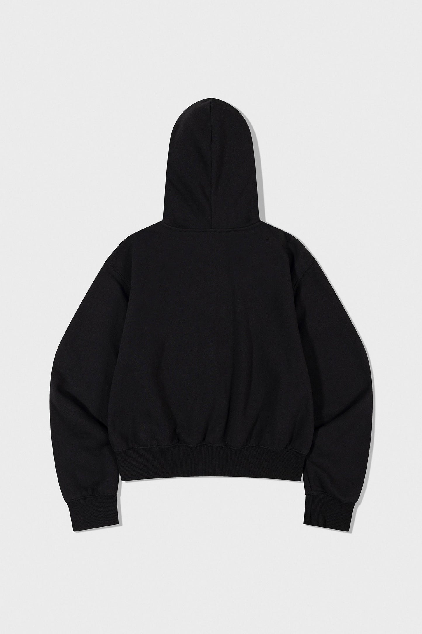 LOW CLASSIC Lc FLEECE-LINED ZIP-UP HOODIE_BLACK