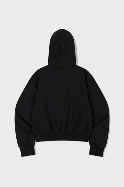 LOW CLASSIC Lc FLEECE-LINED ZIP-UP HOODIE_BLACK