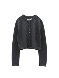 LOW CLASSIC SNAP BUTTON CARDIGAN_CHARCOAL