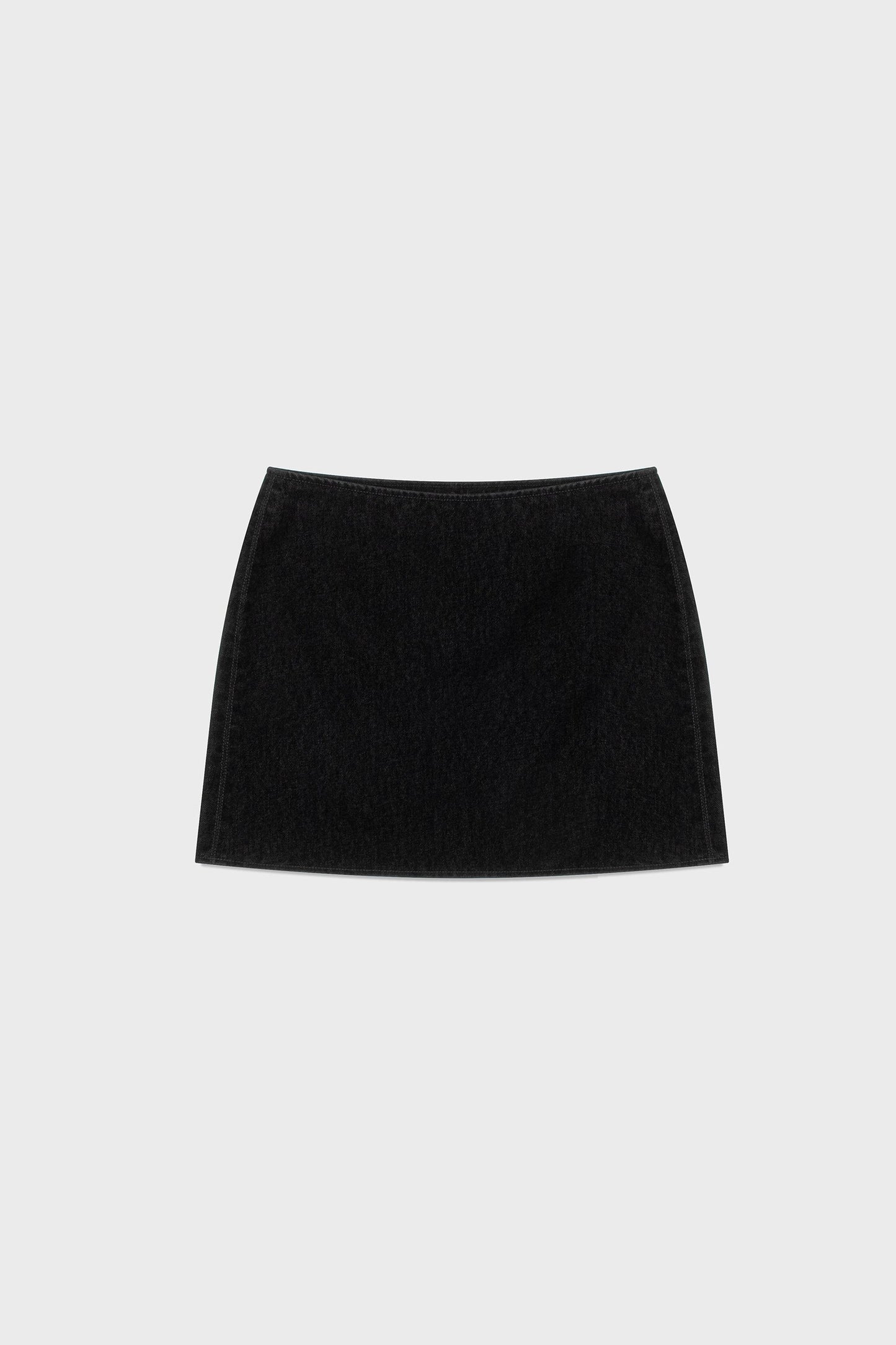 LOW CLASSIC VELVET DENIM SKIRT_BLACK