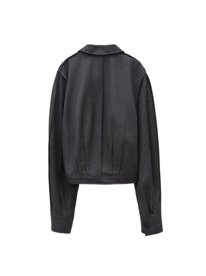 LOW CLASSIC PINCHED SHIRT JACKET_MELANGE GREY