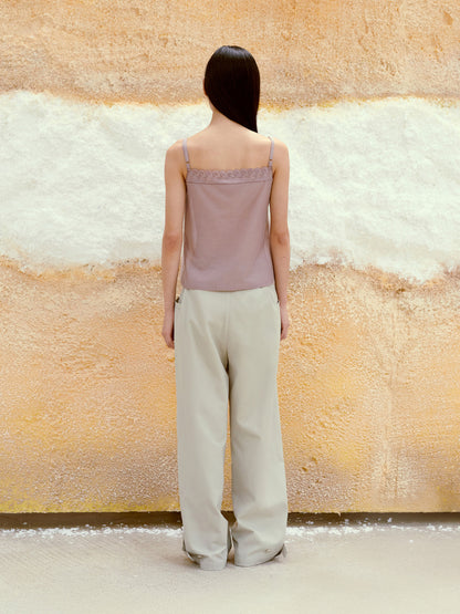 LOW CLASSIC DOUBLE WAIST TROUSERS_BEIGE