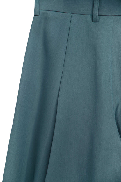 KOLOR WIDE LEG WOOL TAILORED TROUSERS_DARK GREEN