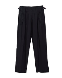 YOHJI YAMAMOTO Y'S 2 TUCK WIDE PANTS_BLACK
