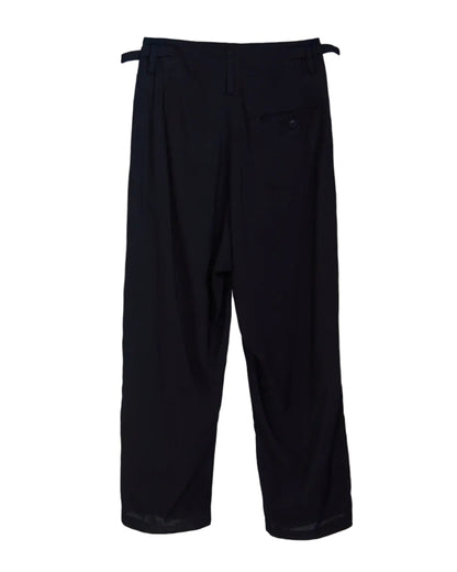 YOHJI YAMAMOTO Y'S 2 TUCK WIDE PANTS_BLACK