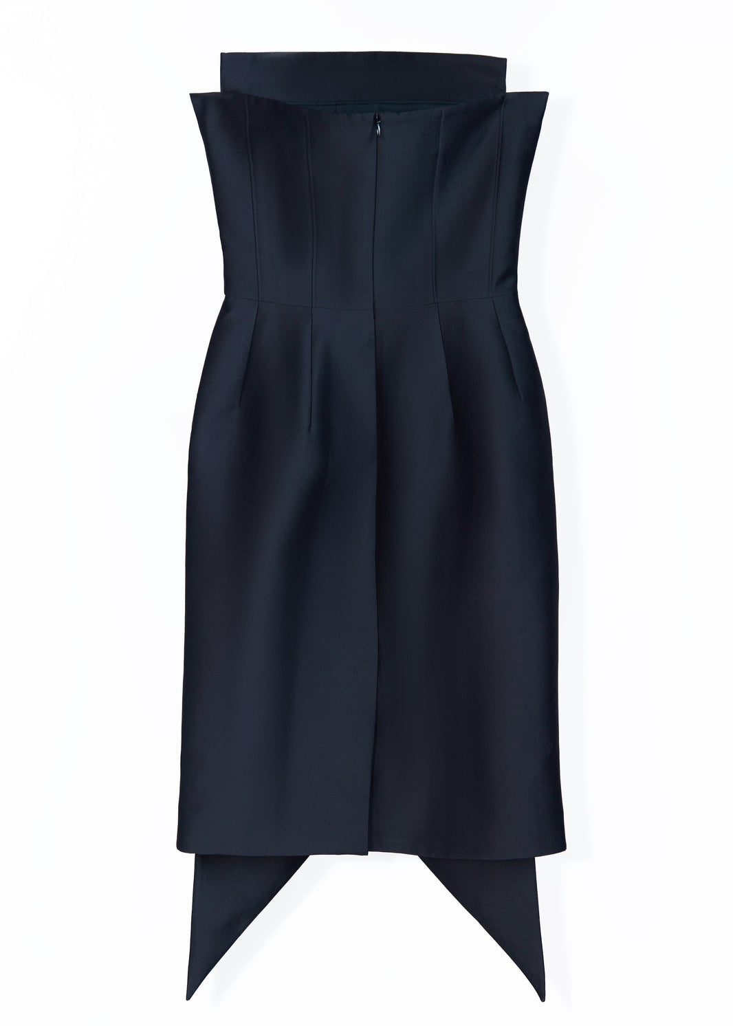 SHUSHU/TONG TRIANGULAR HEM STRAPLESS DRESS_BLACK