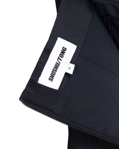 SHUSHU/TONG TRIANGULAR HEM STRAPLESS DRESS_BLACK