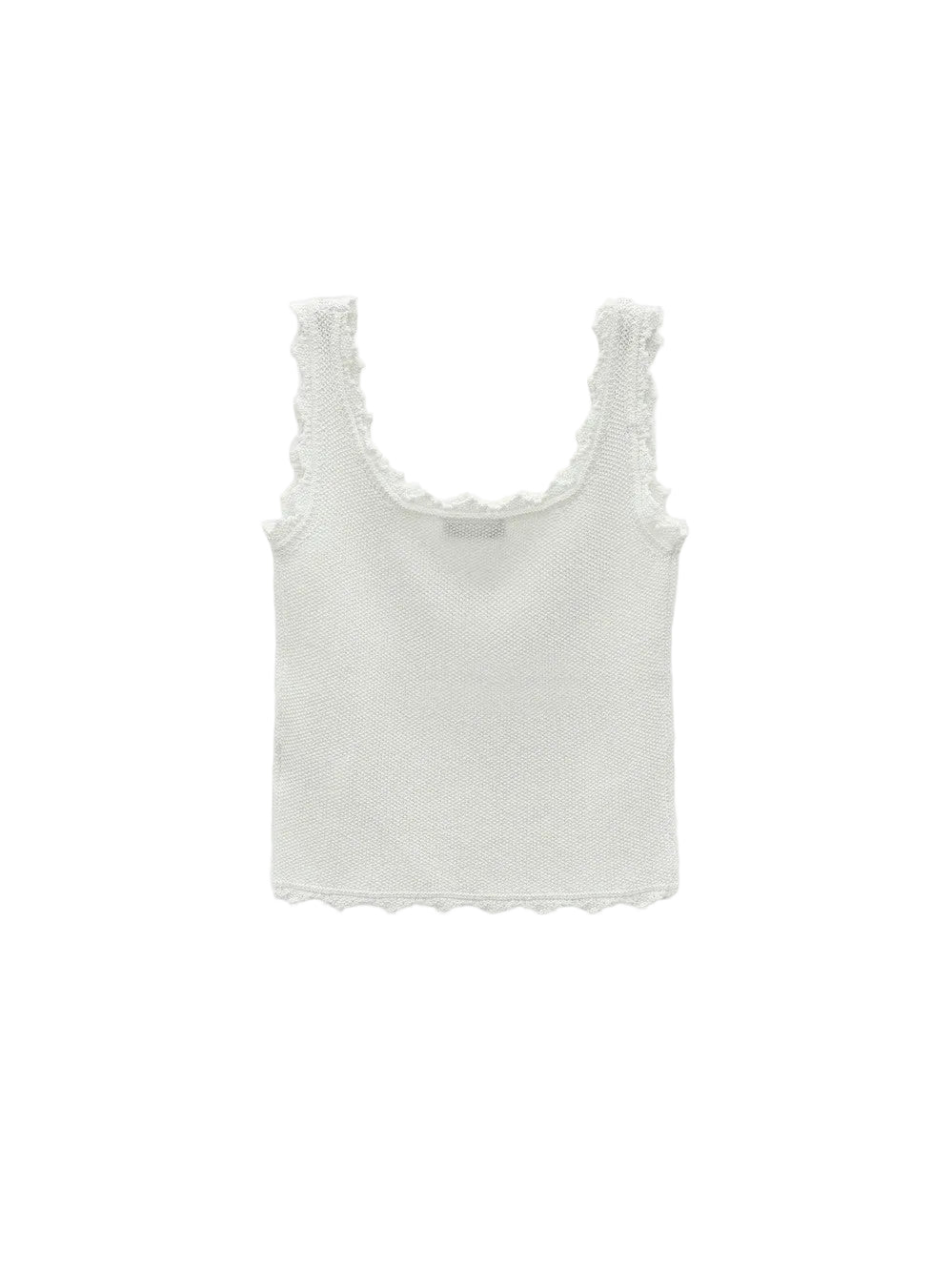 LOW CLASSIC LACE EDGE SLEEVELESS KNIT_WHITE