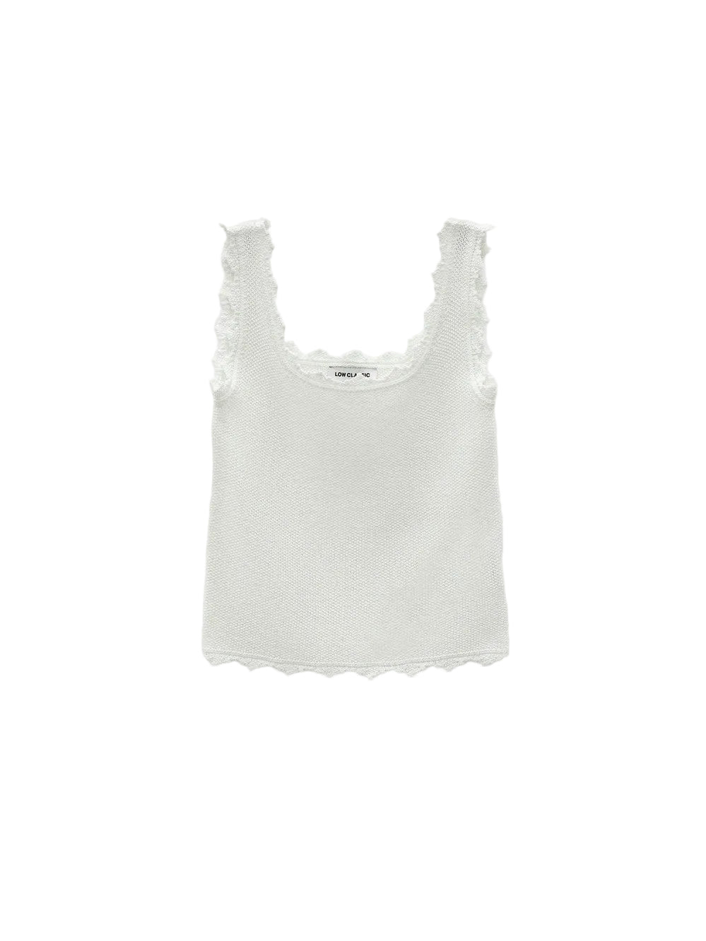 LOW CLASSIC LACE EDGE SLEEVELESS KNIT_WHITE