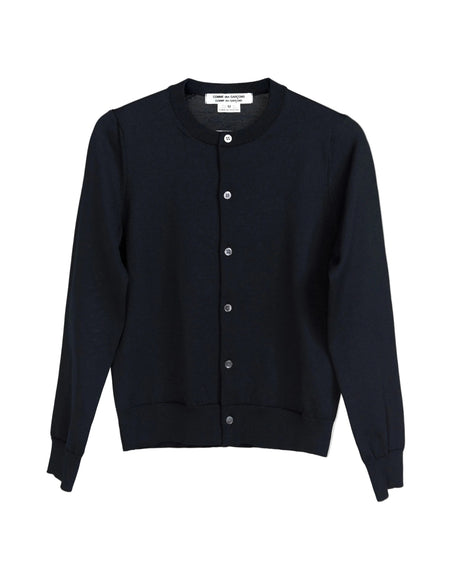 COMME DES GARÇONS COMME DES GARÇONS ROUND NECK BUTTON DOWN CARDIGAN_BLACK