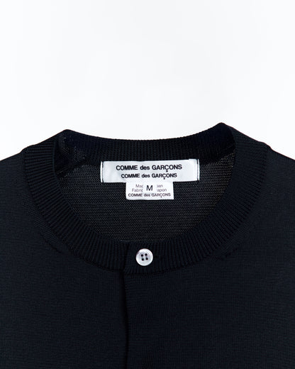 COMME DES GARÇONS COMME DES GARÇONS ROUND NECK BUTTON DOWN CARDIGAN_BLACK