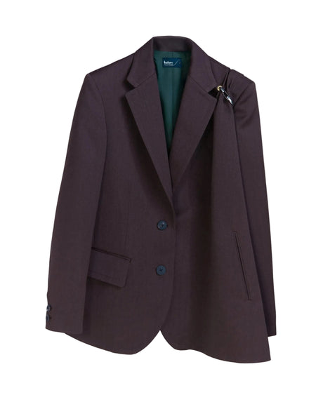 KOLOR DECONSTRUCTED ASYMMETRIC TAILORED WOOL BLAZER_DARK BROWN