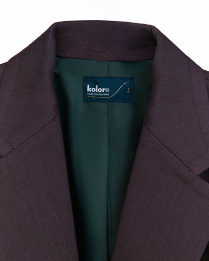 KOLOR DECONSTRUCTED ASYMMETRIC TAILORED WOOL BLAZER_DARK BROWN
