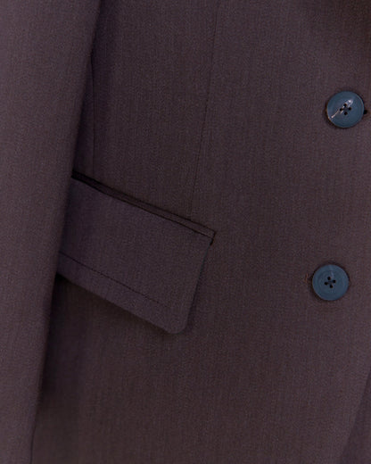 KOLOR DECONSTRUCTED ASYMMETRIC TAILORED WOOL BLAZER_DARK BROWN