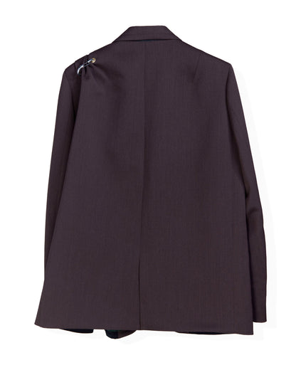 KOLOR DECONSTRUCTED ASYMMETRIC TAILORED WOOL BLAZER_DARK BROWN