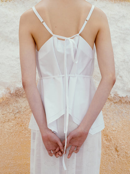 LOW CLASSIC FLARED SLEEVELESS TOP_WHITE