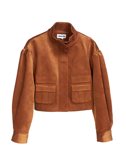 SHUSHU/TONG 3D POCKET WIDE SLEEVE JACKET_BROWN