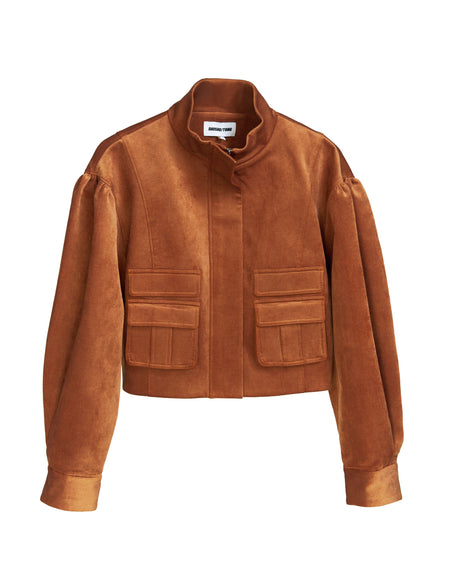 SHUSHU/TONG 3D POCKET WIDE SLEEVE JACKET_BROWN