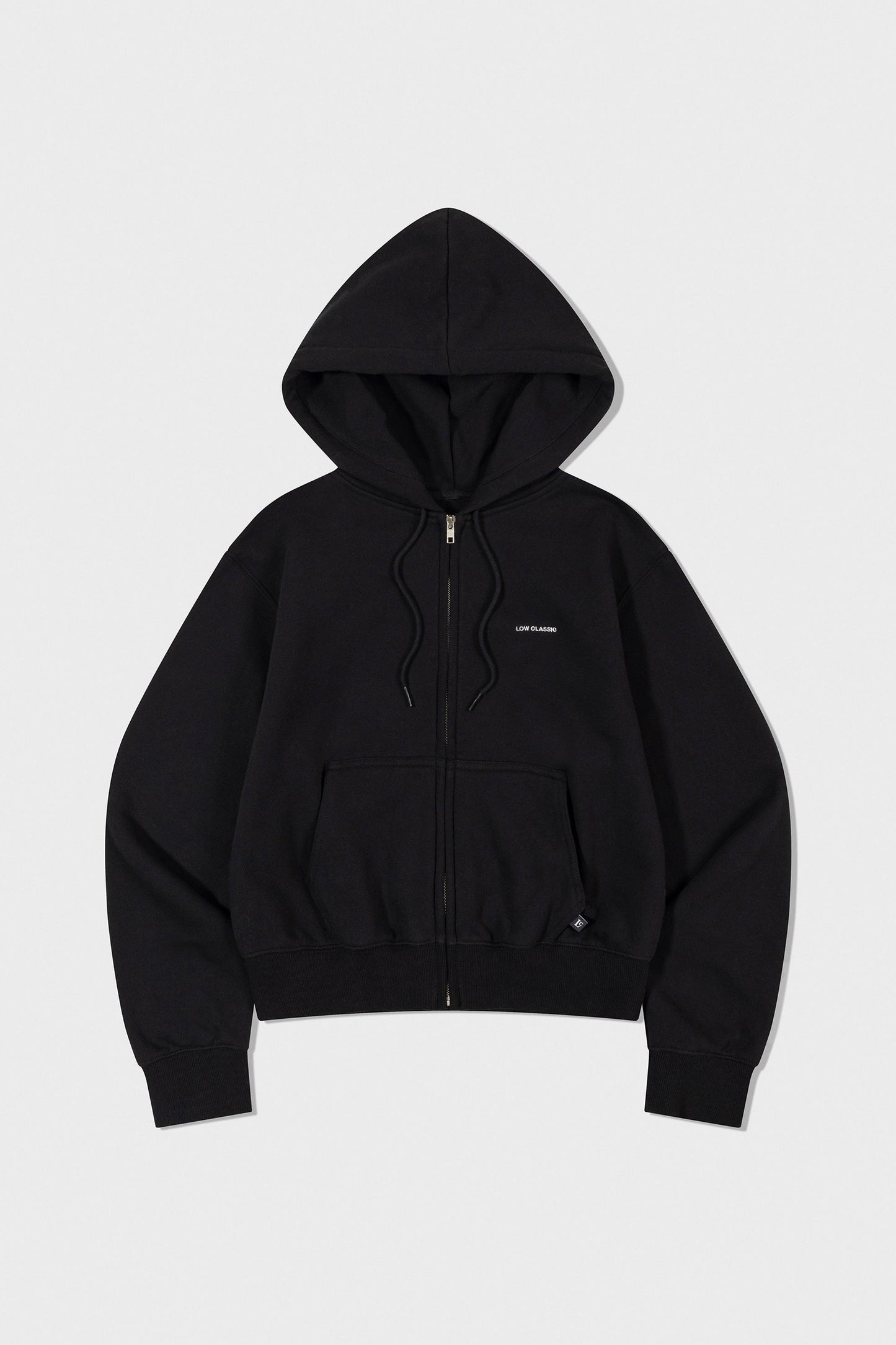 LOW CLASSIC Lc FLEECE-LINED ZIP-UP HOODIE_BLACK