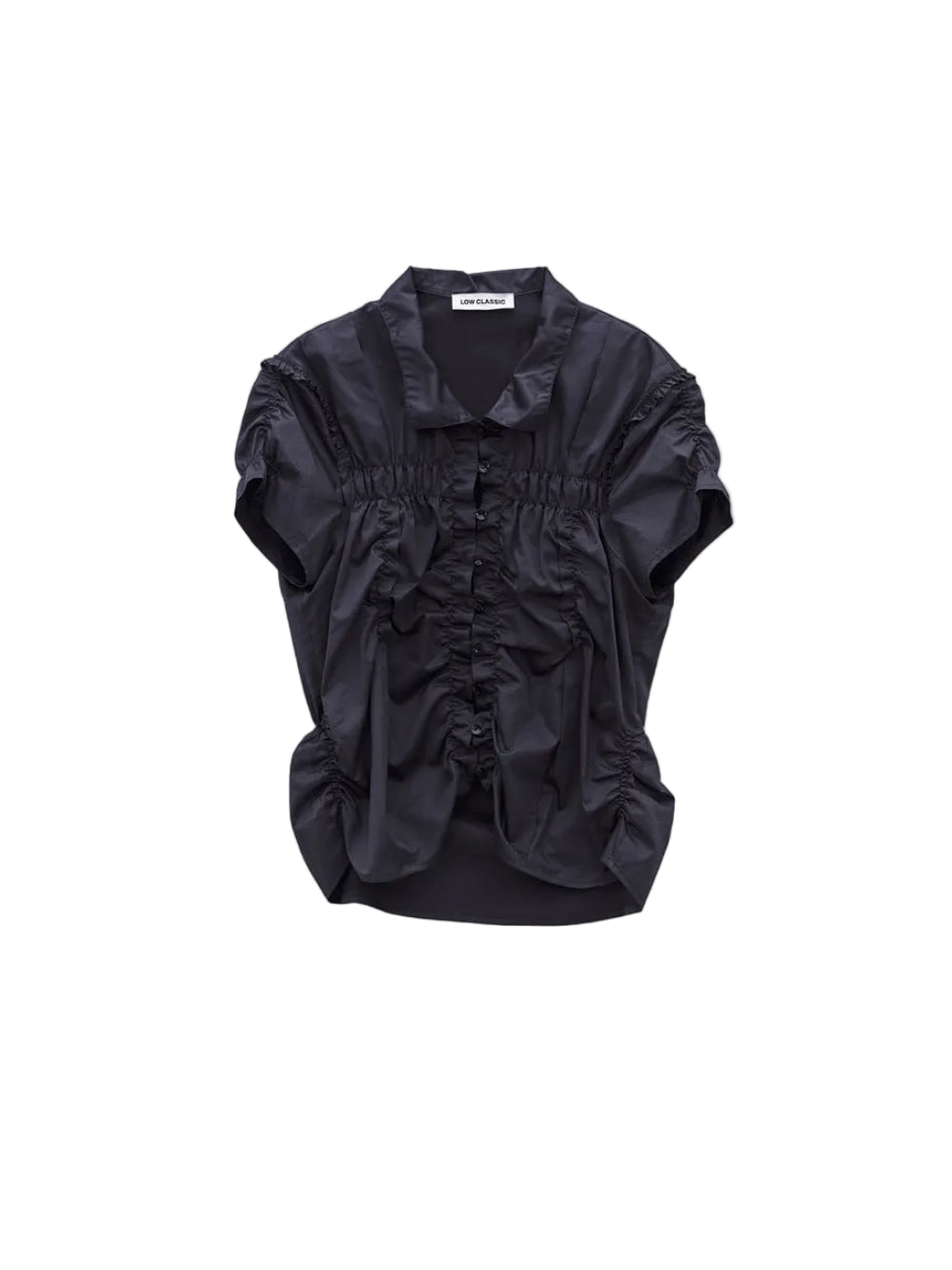 LOW CLASSIC WRINKLE HALF SLEEVE SHIRT_NAVY