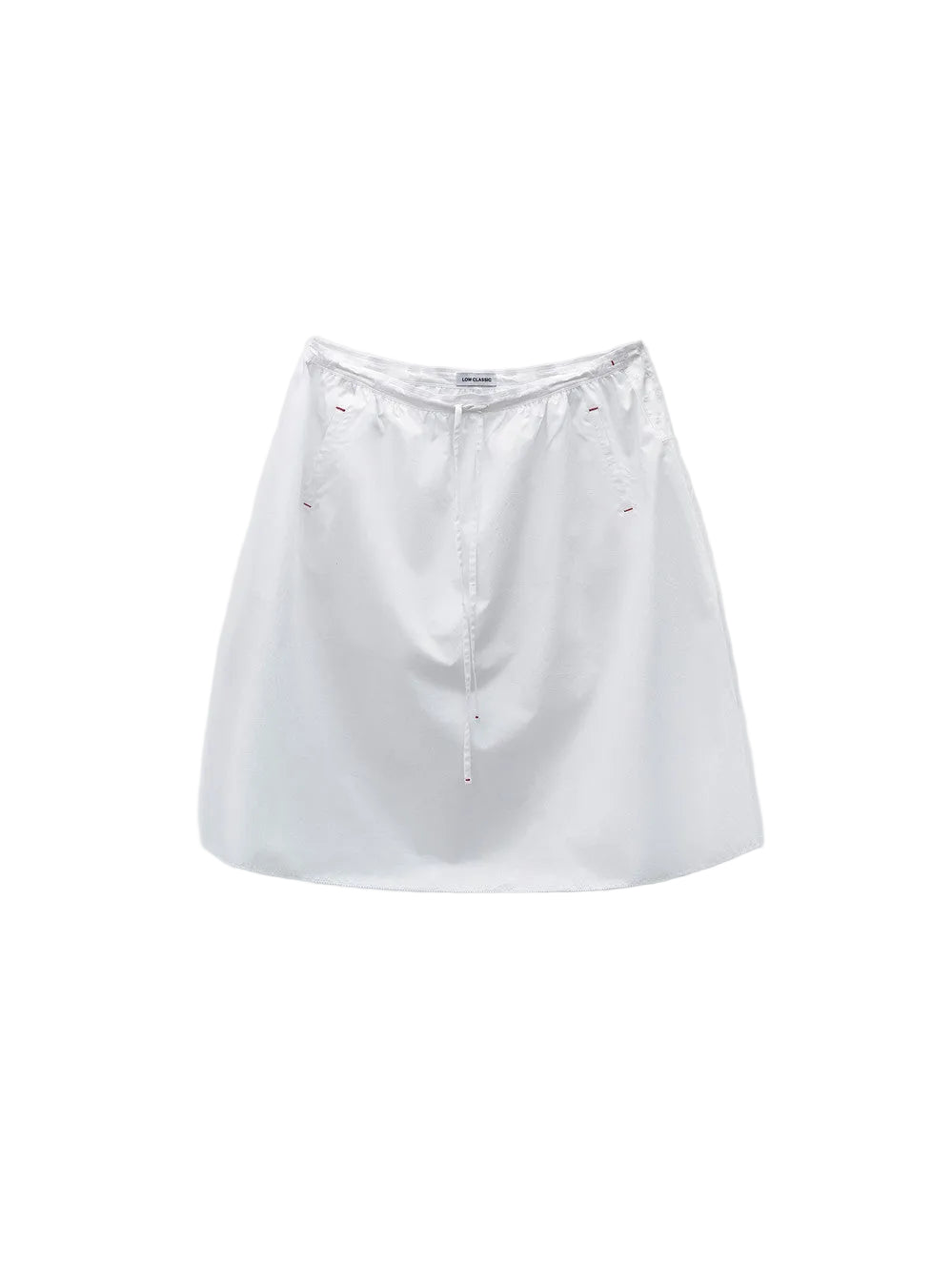 LOW CLASSIC DRAWSTRING MIDI SKIRT_WHITE