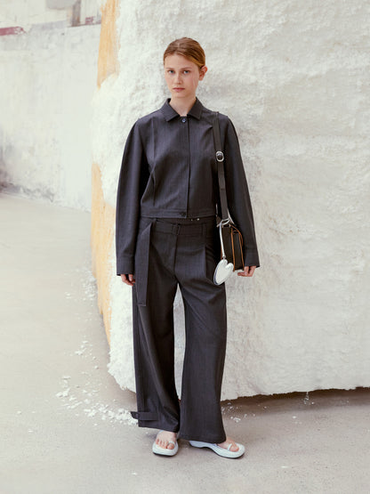 LOW CLASSIC PINCHED SHIRT JACKET_MELANGE GREY