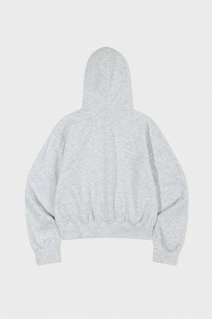 LOW CLASSIC Lc FLEECE-LINED ZIP-UP HOODIE LIGHT MELANGE_GREY