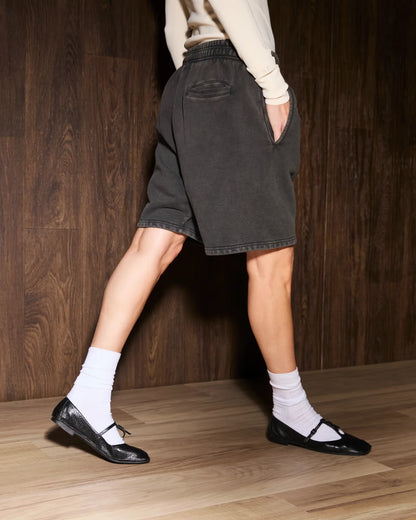 ENTIRE STUDIOS STANDARD SWEATSHORT_WASHED BLACK