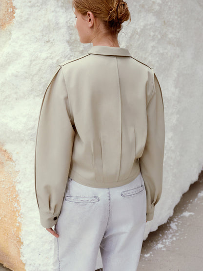 LOW CLASSIC PINCHED SHIRT JACKET_BEIGE