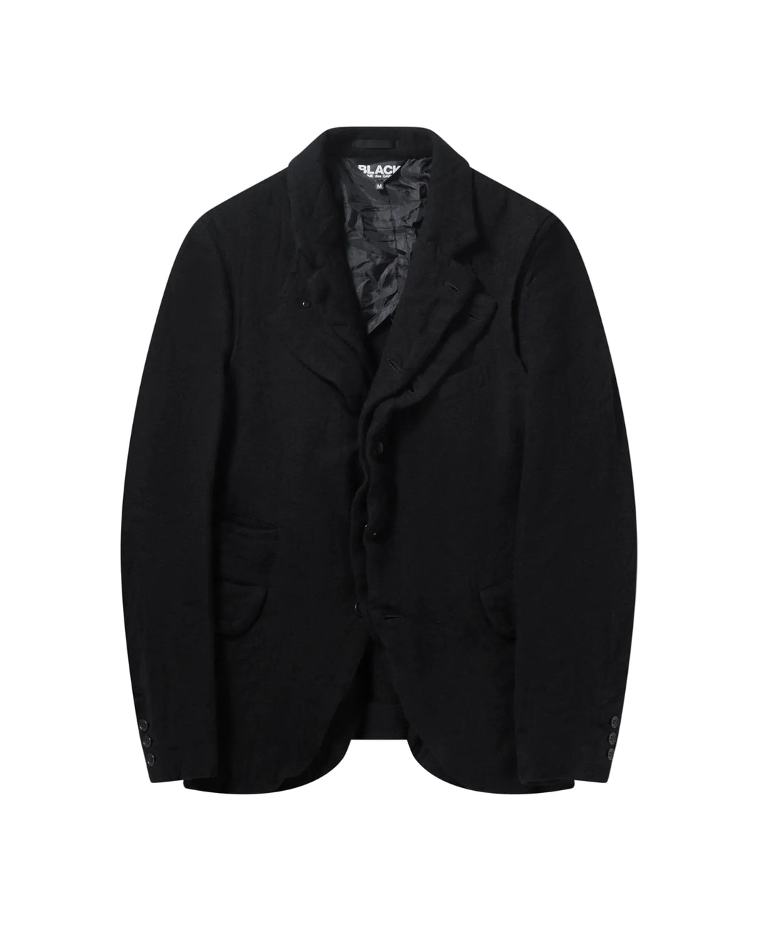 CDG BLACK DOUBLE LAYER WOOL BLAZER_BLACK
