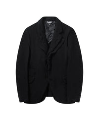 CDG BLACK DOUBLE LAYER WOOL BLAZER_BLACK