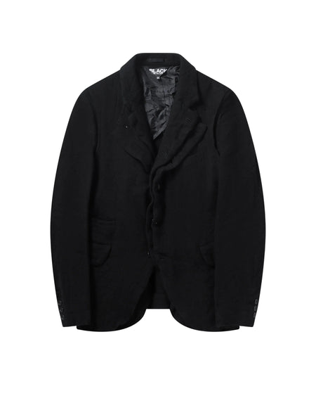 CDG BLACK DOUBLE LAYER WOOL BLAZER_BLACK