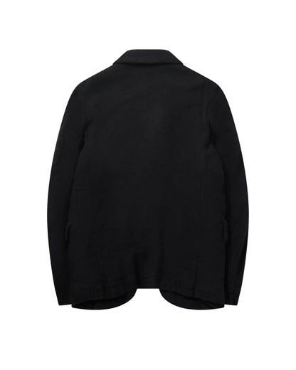 CDG BLACK DOUBLE LAYER WOOL BLAZER_BLACK