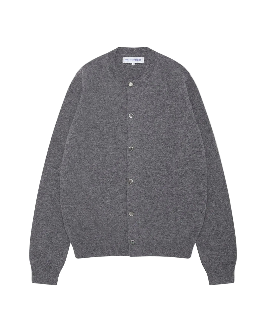 CDG SHIRT FOREVER ROUND NECK LAMBSWOOL CARDIGAN_GREY