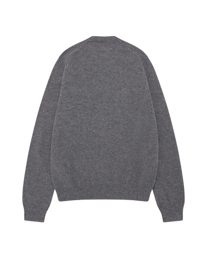 CDG SHIRT FOREVER ROUND NECK LAMBSWOOL CARDIGAN_GREY