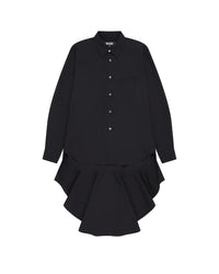 CDG BLACK FRILLED HEM SHIRT_BLACK