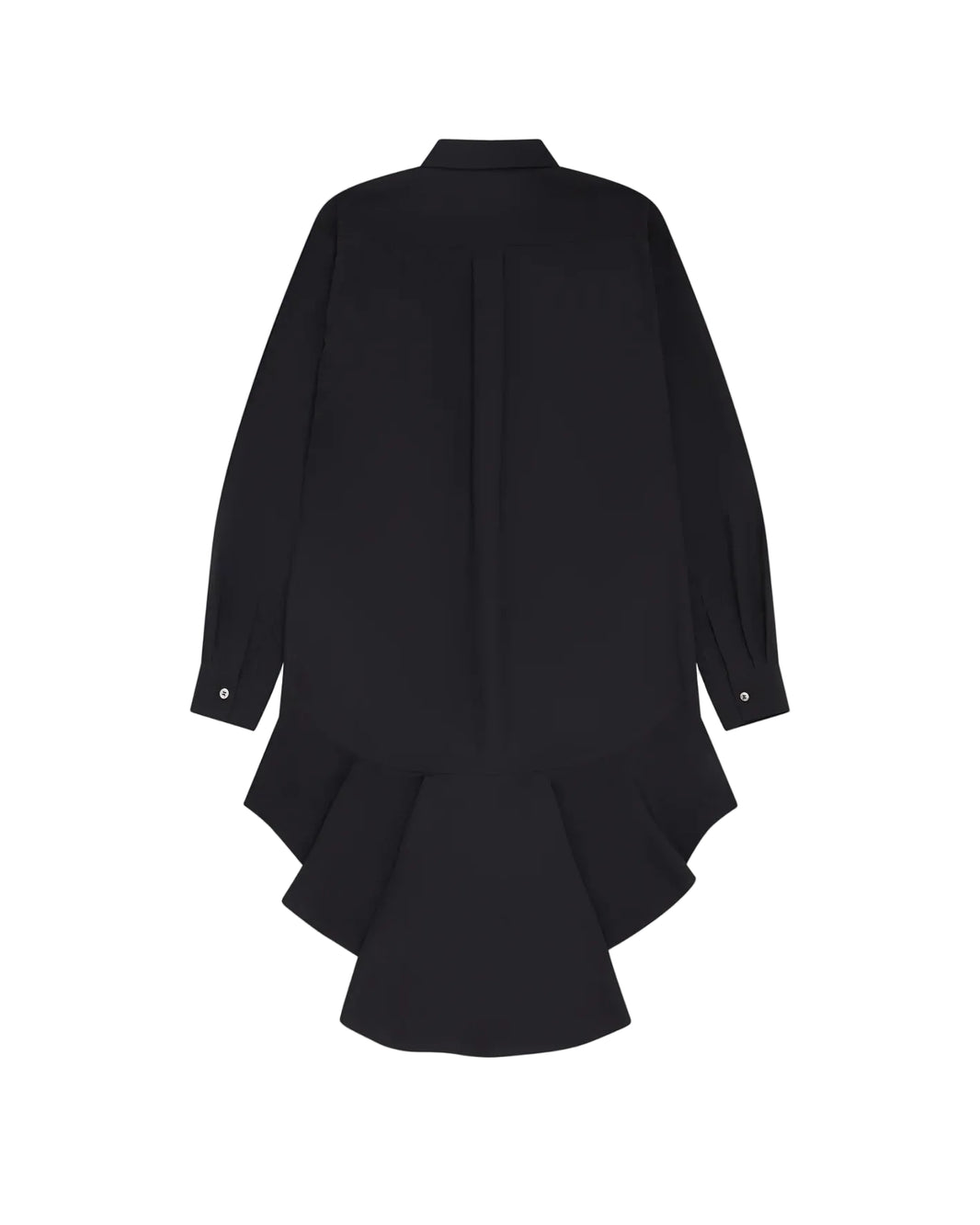 CDG BLACK FRILLED HEM SHIRT_BLACK