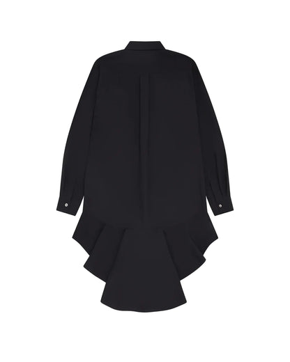 CDG BLACK FRILLED HEM SHIRT_BLACK