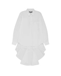 CDG BLACK FRILLED HEM SHIRT_WHITE