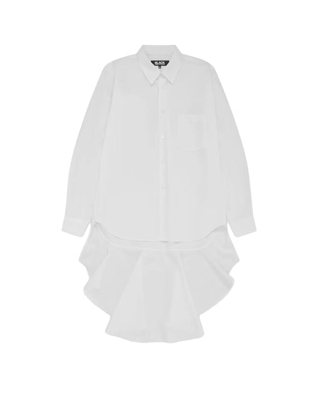 CDG BLACK FRILLED HEM SHIRT_WHITE