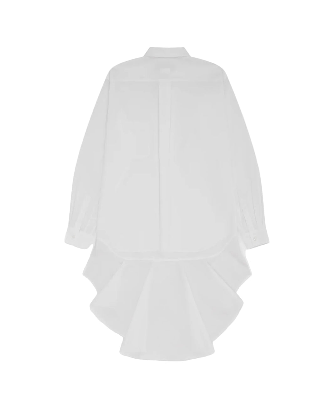 CDG BLACK FRILLED HEM SHIRT_WHITE