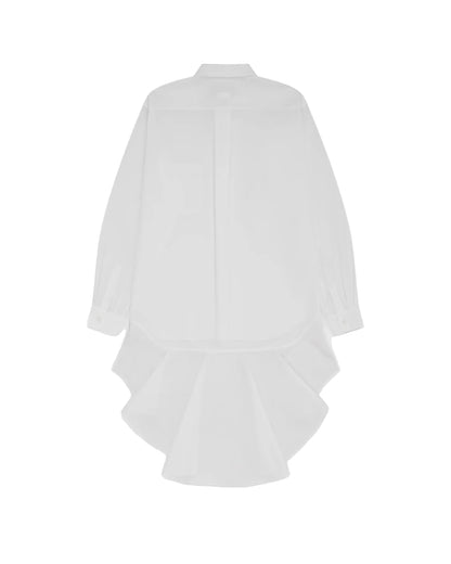 CDG BLACK FRILLED HEM SHIRT_WHITE